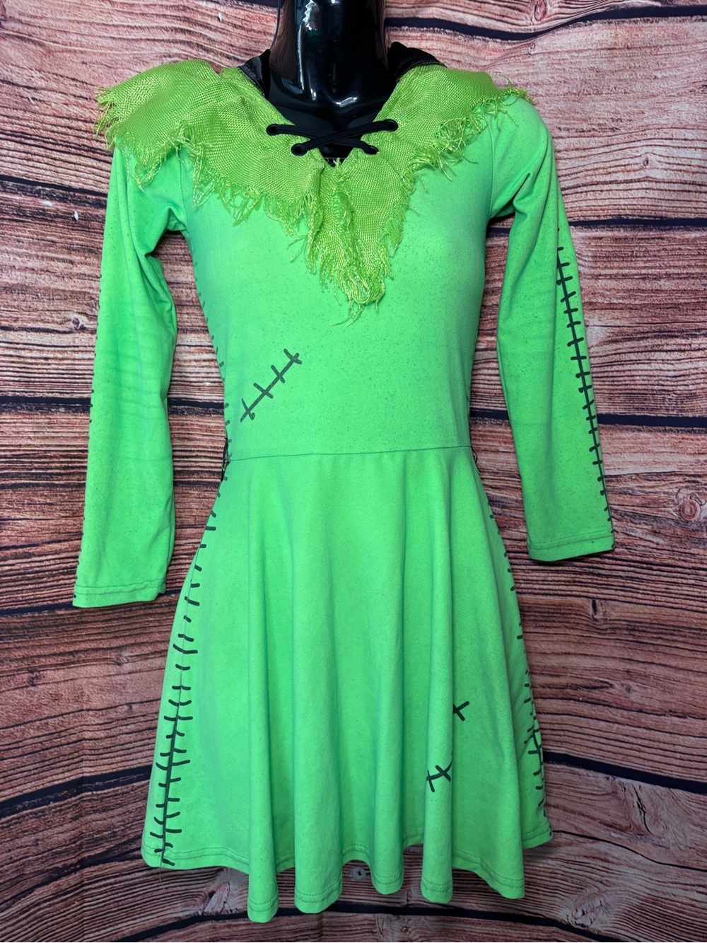 Disney Neon Green Stitched Skater Dress
